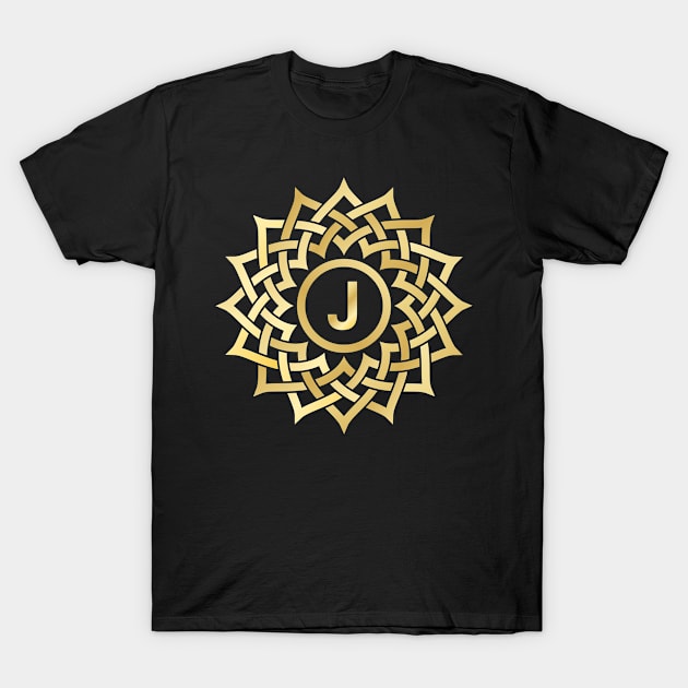 Monogram with celtic knots T-Shirt by Florin Tenica